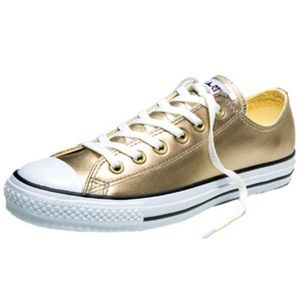 Gold Low Top Converse Sneakers